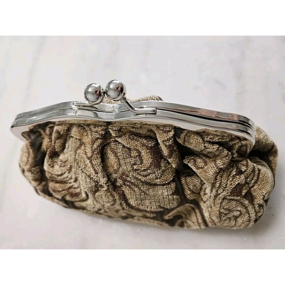 WOMEN'S apt.9 PURSE COPER SATIN SPIRAL BEADED SEQUINS EVENING BAG PURSE - Picture 2 of 9